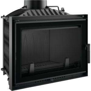 Wkład kominkowy powietrzny żeliwny z szybrem Wiktor DECO + dolot, moc 14kw, wylot fi 200