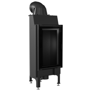 Wkład kominkowy powietrzny stalowy Nadia 9 z czarnym termotec + dolot, moc  9kW, wylot fi 200
