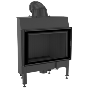 Wkład kominkowy powietrzny stalowy Nadia 12 z czarnym termotec + dolot, moc 12kW, wylot fi 200