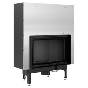 Wkład kominkowy powietrzny stalowy Nadia 12 gilotyna z czarnym termotec + dolot, moc 12kW, wylot fi 200