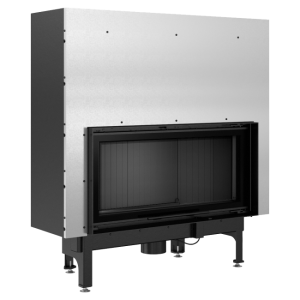 Wkład kominkowy powietrzny stalowy Nadia 14 gilotyna z czarnym termotec + dolot, moc 14kW, wylot fi 200
