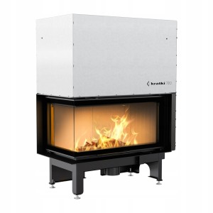 Wkład kominkowy stalowy NADIA 14 lewy BS gilotyna (szyby łączone bez szprosa) z termotec + dolot, moc 14kW, wylot fi 200