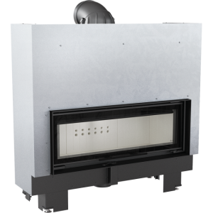 wkład kominkowy powietrzny stalowy MB 100 gilotyna z termotec+ dolot, moc 14kW, wylot fi 200