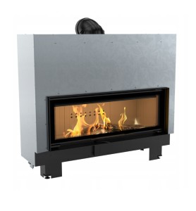 wkład kominkowy powietrzny stalowy MB 120 gilotyna z czarnym termotec + dolot, moc 20kW, wylot fi 200