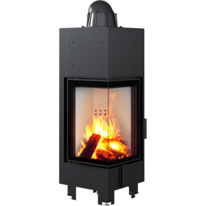 wkład kominkowy powietrzny stalowy MBN 680 lewy BS (szyby łączone bez szprosa) z termotec + dolot, moc 10kW, wylot fi 200