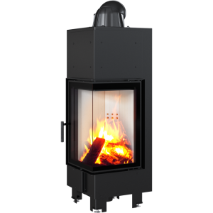 wkład kominkowy powietrzny stalowy MBN 680 prawy BS (szyby łączone bez szprosa) z termotec + dolot, moc 10kW, wylot fi 200