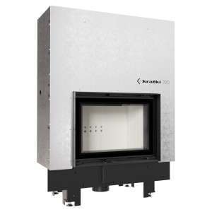 wkład kominkowy powietrzny stalowy MBM gilotyna z termotec + dolot, moc 10kW, wylot fi 200