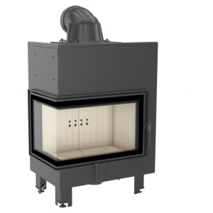 wkład kominkowy MBM lewy BS (szyby łączone bez szprosa) z termotec + dolot, moc 10kW wylot fi 200
