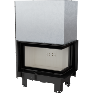 Wkład kominkowy powietrzny stalowy MBM prawy BS gilotyna (szyby łączone bez szprosa) z termotec + dolot, moc 10kW, wylot fi 200