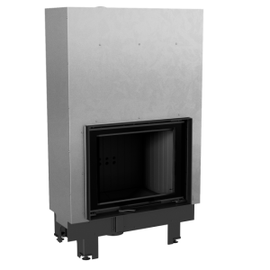 wkład kominkowy powietrzny stalowy MBZ 13 gilotyna z czarnym termotec + dolot, moc  13kW, wylot fi 200