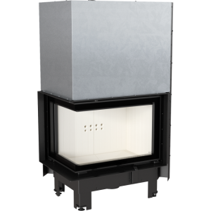 wkład kominkowy powietrzny stalowy MBZ 13 lewy BS gilotyna (szyby łączone bez szprosa) z termotec + dolot, moc 13kW, wylot fi 200