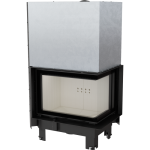 wkład kominkowy powietrzny stalowy MBZ 13 prawy BS gilotyna (szyby łączone bez szprosa) z termotec + dolot, moc 13kW, wylot fi 200