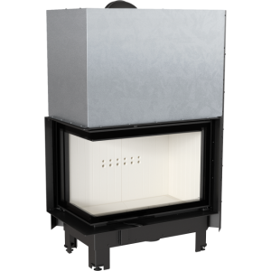 Wkład kominkowy powietrzny stalowy MBA lewy BS gilotyna (szyby łączone bez szprosa) z termotec + dolot, moc 17kW, wylot fi 200
