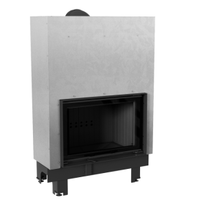 wkład kominkowy powietrzny stalowy MBO 15 gilotyna z czarnym termotec + dolot, moc 15kW, wylot fi 200