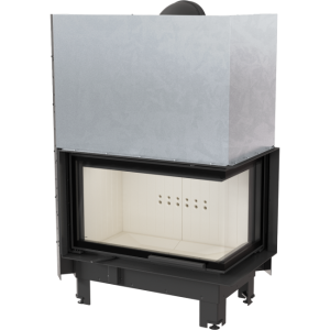 wkład kominkowy powietrzny stalowy MBO 15 prawy BS gilotyna (szyby łączone bez szprosa) z termotec + dolot, moc 15kW, wylot fi 200