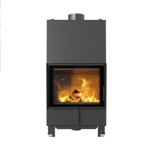 wkład kominkowy z płaszczem wodnym LUCY 12 z wężownicą i czarnym termotec + dolot, moc 12kW, wylot fi 200