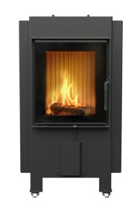 Wkład kominkowy powietrzny stalowy Magma z czarnym termotec, wersja zduńska , dolot, wylot fi 200, moc 13 kW