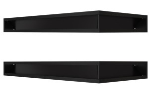 Zestaw 2 szt. kratek kominkowych typu luft narożny 800x400x90 - kolor czarny -  GÓRA i DÓŁ