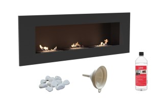 biokominek DELTA 3 czarny 1200x400 z 3 biowkładkami z certyfikatem TÜV