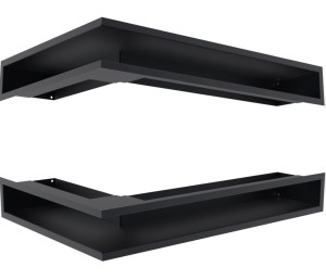 Zestaw 2 szt kratek kominkowych typu luft narożny 600x400x90 - kolor grafitowy - GÓRA I DÓŁ 