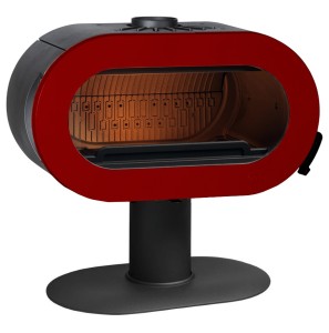 Piec wolnostojący FIFTY  czerwona emalia, wylot spalin fi 150, moc 10kw 