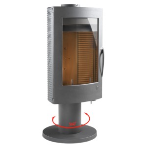 Piec wolnostojący Pharos antracyt, obrotowy 360 st, wylot spalin fi 180, moc 12kw