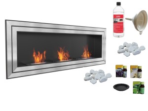 biokominek JULIET 1800x650 z trzema biowkładkami z certyfikatem TÜV + aromaterapia