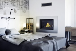 Kominek nowoczesny z ramą stalową INOX z wkładem EKO 10kw i montażem Kraków