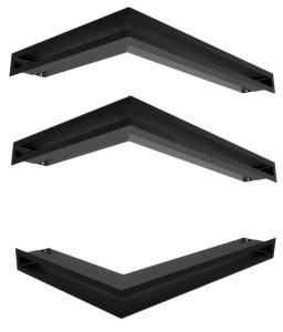 Zestaw 3 szt. kratek kominkowych typu luft narożny 600x400x60 - kolor czarny - 2 szt. GÓRA I 1 szt. DÓŁ