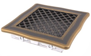 Kratka kominkowa DECO 16x16cm złota patyna