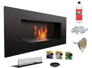 biokominek DELTA 2 czarny z szybą z certyfikatem TÜV + aromaterapia