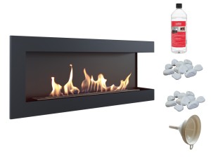 biokominek narożny DELTA prawa 1200x280 czarny z certyfikatem TÜV