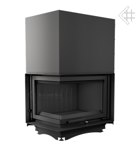 Wkład kominkowy powietrzny żeliwny Zuzia lewy BS gilotyna (szyby łączone bez szprosa) + dolot, moc 8-22kw
