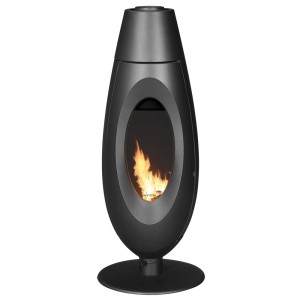 Piec wolnostojący OVATIO antracyt, wylot spalin fi 130, moc 5kw