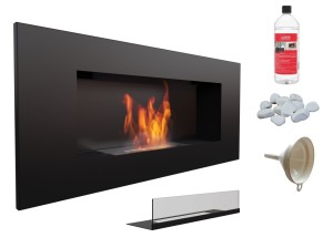 biokominek DELTA 2 czarny z szybą z certyfikatem TÜV