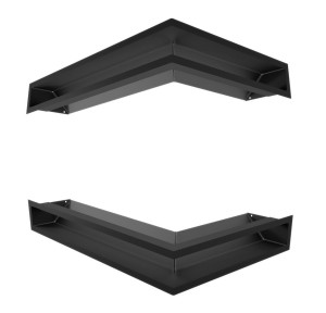 Zestaw 2 szt kratek kominkowych typu luft narożny 600x400x90 - kolor czarny - GÓRA I DÓŁ