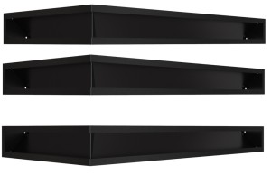 Zestaw 3 szt. kratek kominkowych typu luft narożny 800x400x90 - kolor czarny - 2 szt. GÓRA I 1 szt. DÓŁ