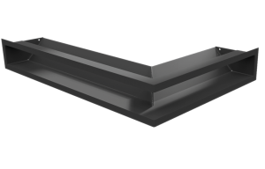 kratka kominkowa luft 45S SF (płytki) narożny lewy 600x400x90 (front bez łączeń) - kolor czarny