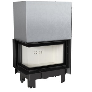 Wkład kominkowy powietrzny stalowy MBM 10 gilotyna lewy BS z szybą giętą + dolot, moc 4-13 kw 