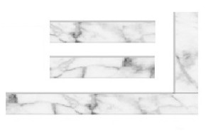 Ramka z białego marmuru do wkładu kominkowego ZIBI 12 BS prawy lub lewy