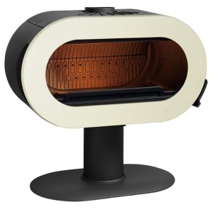 Piec wolnostojący FIFTY  kremowa emalia, wylot spalin fi 150, moc 10kw