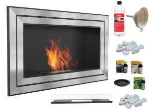 Biokominek juliet 1100x650 z certyfikatem TÜV z szybą + aromaterapia