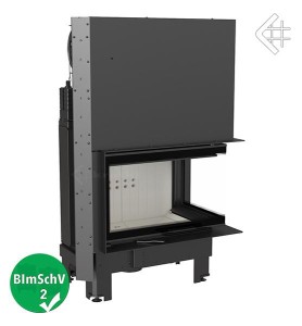 Wkład kominkowy powietrzny stalowy MBM 10 prawy BS gilotyna (szyby łączone bez szprosa) z acumotte + dolot, moc  4-13kw 