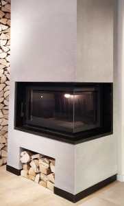 Kominek zestaw: wkład Eko z boczną szybą lewą lub prawą BS 8kw z ramą Sigma