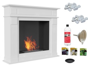 biokominek  NOVEMBER biały z certyfikatem TÜV + aromaterapia