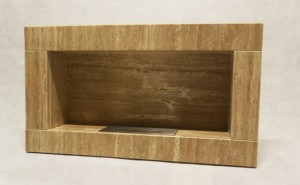 Biokominek marmurowy Trawertyn z bezpieczną biowkładką